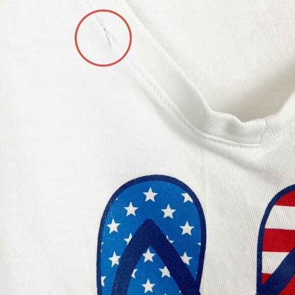LIFE IS GOOD | Women's Americana Flip Flops Crusher V Neck White Tee Small - Picture 7 of 7